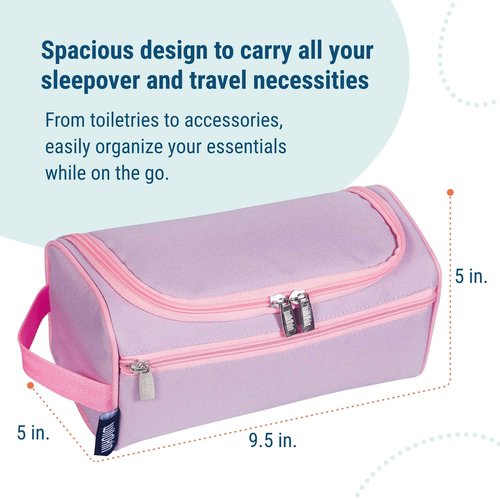 Wildkin Kids Toiletry Bag – Spacious & Durable, Ideal for School, Travel & Overnight Trips - Lilac