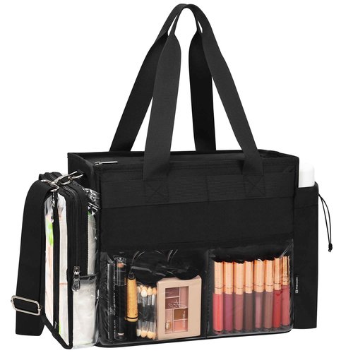 TANTO Travel Makeup Bag Extra Large Makeup Artist Set Bag Cosmetic Organizer Bag Nurse Tote Bags Hair Stylist Travelling Duffle Bag Pro Cosmetic Case with Adjustable Dividers for Makeup Beauty Lover