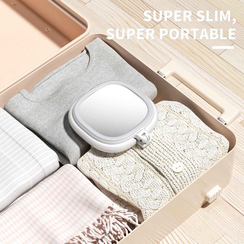 Beautifive 6.3” Makeup Mirror with Light and Magnification, 10X/1X Light Up Makeup Mirror Lighted Make Up Mirror with Adjustable Height Double Sides Folding Magnifying Mirror with Light