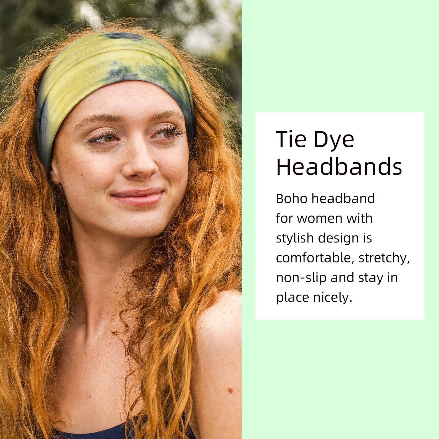 Tobeffect Wide Headbands for Women, Tie Dye Extra Large Turban Headband Boho Hairband Hair Twisted Knot Accessories, 6 Pack