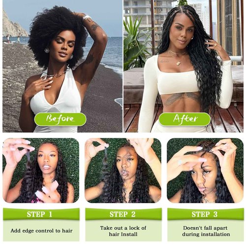 Human Braiding Hair 12A Deep Water Wave Bulk Human Hair 75g 18 Inch No Weft 10 Braids Per Pack Wet and Wavy Braiding Natural Black