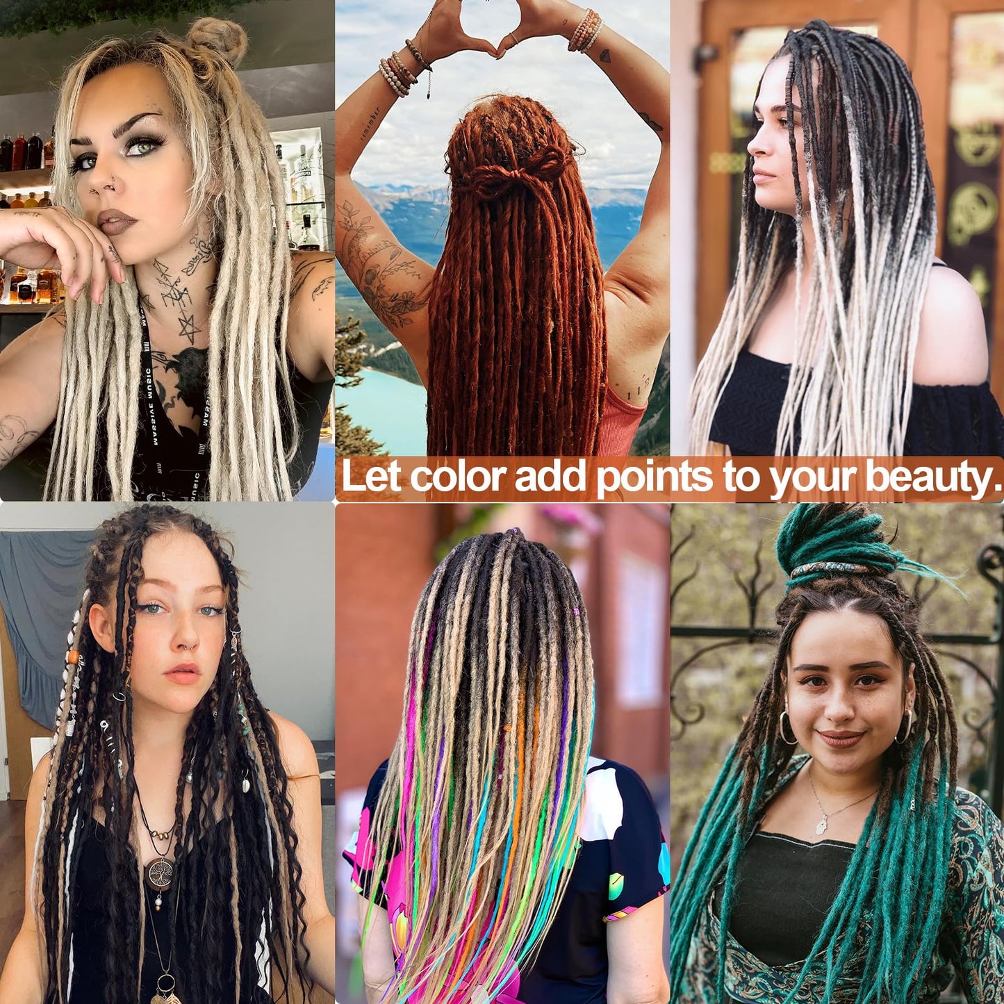 Synthetic Dreadlock Extensions 24# Blonde Human-Like Dreads Hair Extensions 20 Strands 24 Inch Crochet Loc Extensions 0.7 cm Wide Reggae Style Prelooped Crochet Braids For White Women