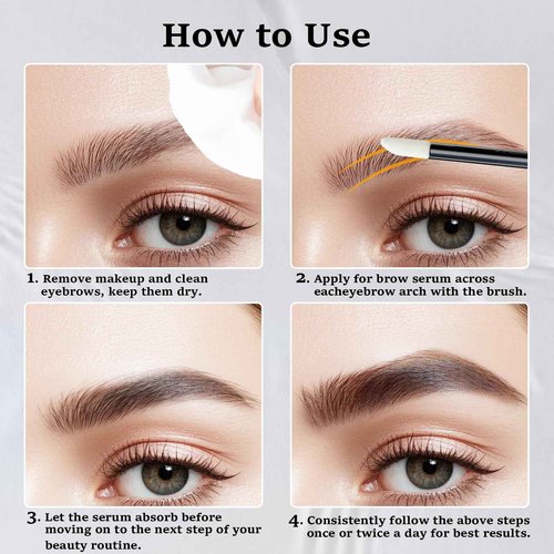 Lanonano Eyebrow Serum, Fuller & Longer Looking Eyebrow Growth Serum, Advanced Eyebrow Enhancement, Vegan & Cruelty-Free, 0.1 Fl Oz（3ml）