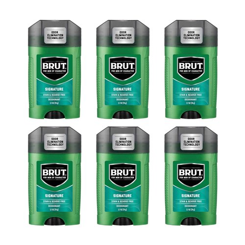 Brut Deodorant Signature Fragrance 2.7 oz / 76 g (Pack of 6)