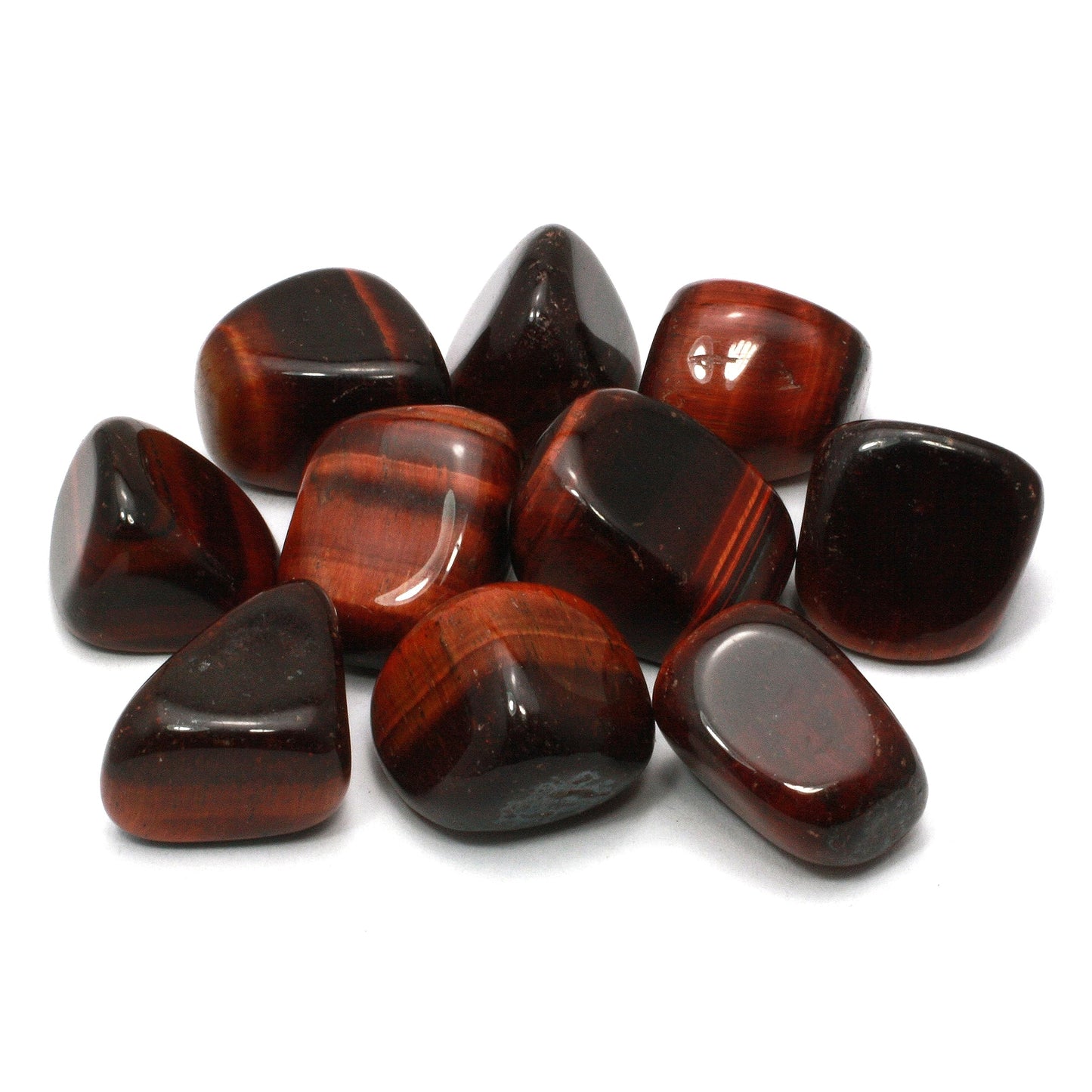 CrystalAge Red Tiger Eye Tumble Stone (20-25mm) - Single Stone