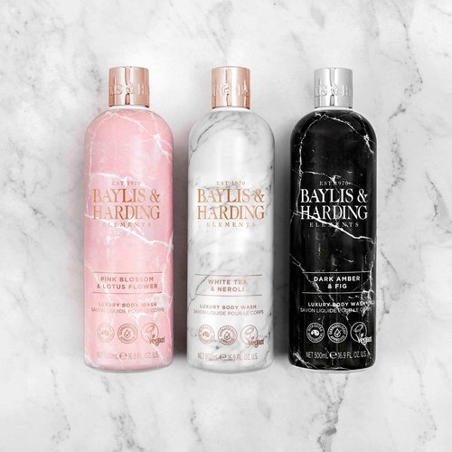 Baylis & Harding Liquid Body Wash Soap, Elements, Pink Blossom & Lotus Flower, 16.9oz/500ml (4-Pack)