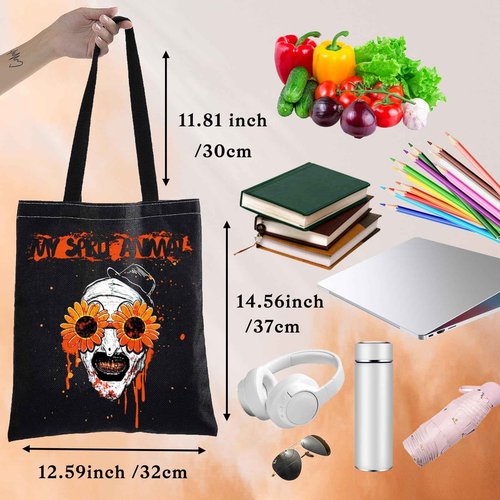 BWWKTOP Clown Movie Cosmetic Makeup Bag Movie Fans Gifts Horror Movie Zipper Pouch For Women Girls (sunflower glass TG BL)