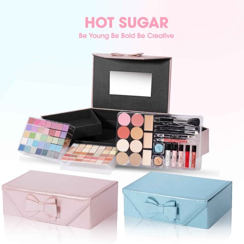 Hot Sugar Makeup Kit For Girls 10-12, Makeup Kit For Women Full Kit, Cosmetics Gift Set for Teens for Christmas Birthday (Pink)