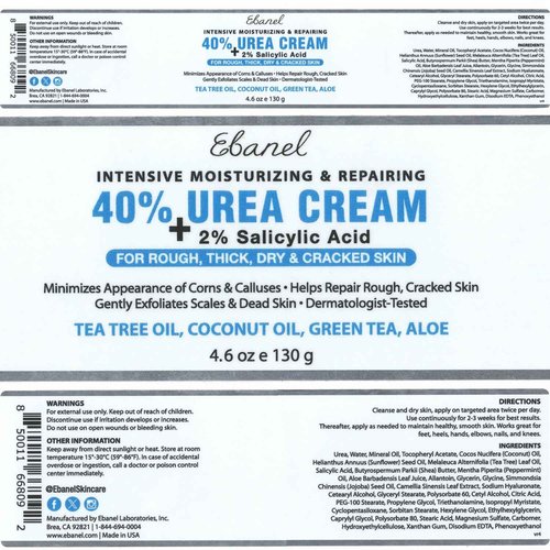 Ebanel Bundle of 40% Urea Cream 4.6 Oz, and 2.5% Retinol Moisturizer