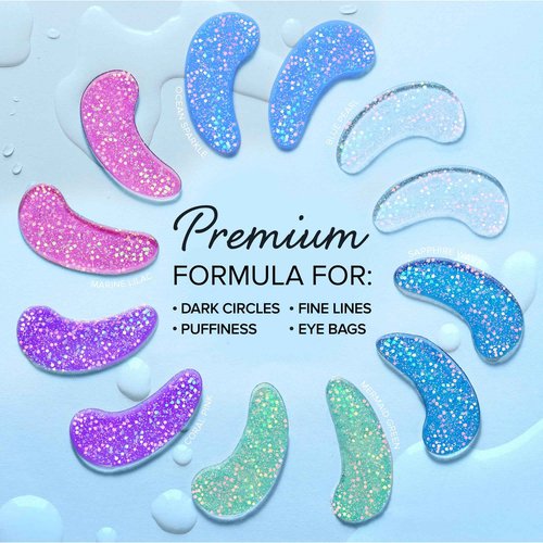 MAREE Eye Gels & Facial Masks Bundle - Under Eye Gels for Puffy Eyes and Dark Circles, Sheet Moisturizing Masks - Marine Collagen & Hyaluronic Acid, Green & Red Algae Extract - for All Skin Types