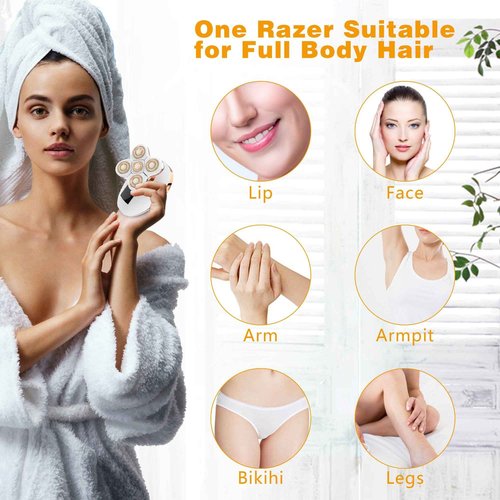 Electric Razors for Women, Women's Electric Shaver Kit for Legs, Bikini and Body Wet Dry Use, Facial Hair Removal, Cordless Trimmer for Womens Bikini Lady Grooming Sensitive Skin