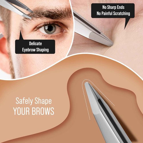 DUROX Precision 4-Piece Tweezer Set 1. Safety Tweezers for Facial Hair Removal for Women 2. Pointed Tip for Ingrown Hairs & Splinters 3. Precision Slant for Eyebrows 4. Classic Slant. Stainless Steel