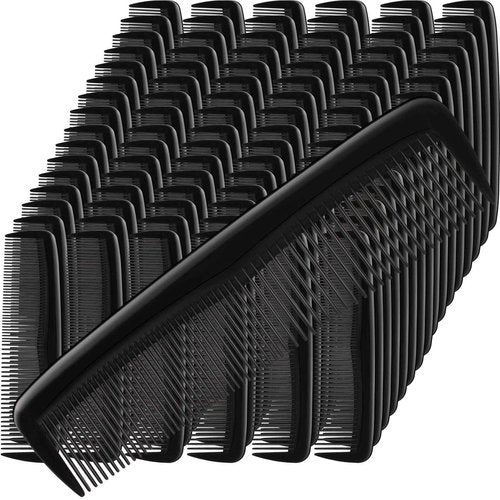 Mimorou 150 Pieces Hair Combs Bulk Black Plastic Pocket Hair Combs 5 Inch Fine and Wide Tooth for Women and Men, Hotel, Travel, Charity, Homeless, Nursing Home