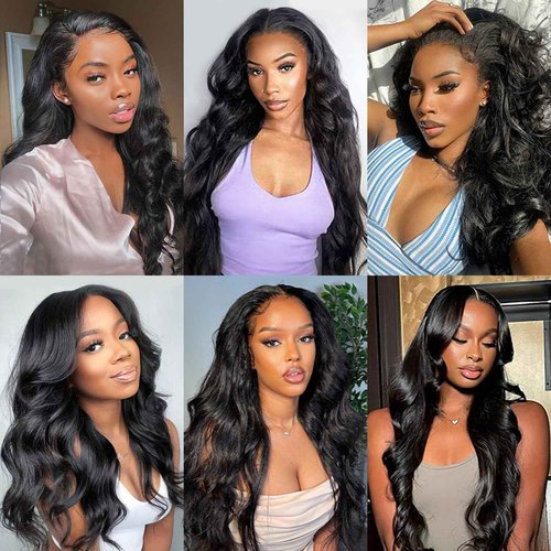 XEILOHO 12A Body Wave Human Hair Bundles 28 inch Brazilian Virgin Human Hair Bundles 100% Unprocessed Body Wave Weft Extensions Quick Weave Natural Black (28 inch 100g)