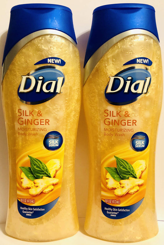 Dial Moisturizing Body Wash - Silk & Ginger - Net Wt. 16 FL OZ (473 mL) Per Bottle - Pack of 2 Bottles