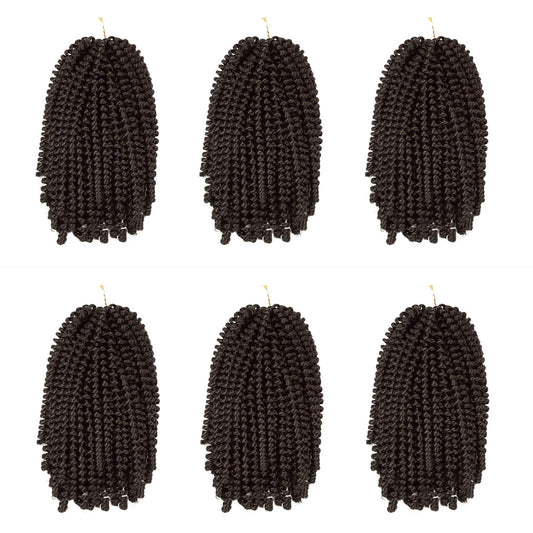 6 Packs Spring Twists Crochet Braiding Hair 8 Inch Bomb Twist Hair Ombre Colors Kanekalon Low Temperature Synthetic Fiber Fluffy Hair Extensions 15 Strands 55g/Pack #4