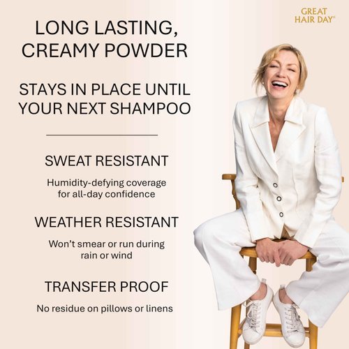 Joan Rivers Great Hair Day Root Touch Up Powder – Fill-in Powder for Thicker, Fuller Looking Hair (Blonde)