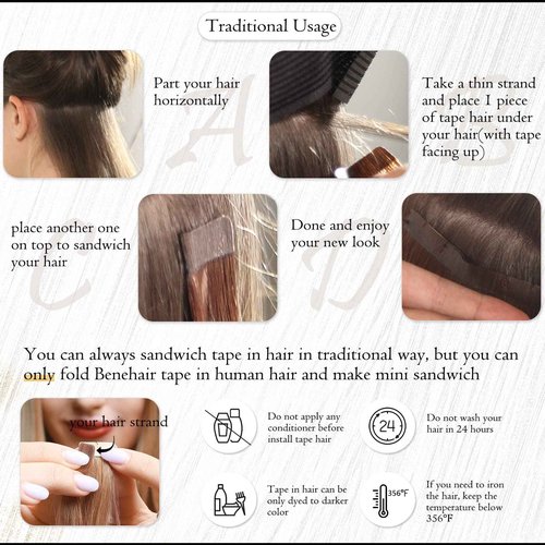 Benehair Red Tape-in Hair Extensions, 18" Human Hair, 20pcs, 50g/pack, Straight, Seamless Skin Weft, Natural, Wine Red