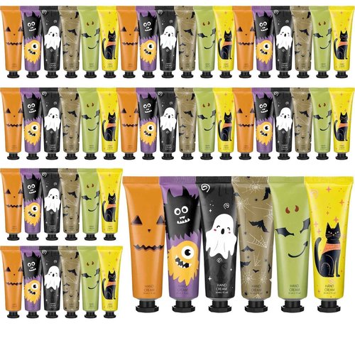 Dansib 48 Pack Halloween Hand Cream Gift Sets for Women Ghost Mini Hand Lotion Bulk Travel Size Moisturizing Cream Halloween Party Favors Gifts for Stocking Stuffers 6 Natural Plant Fragrances