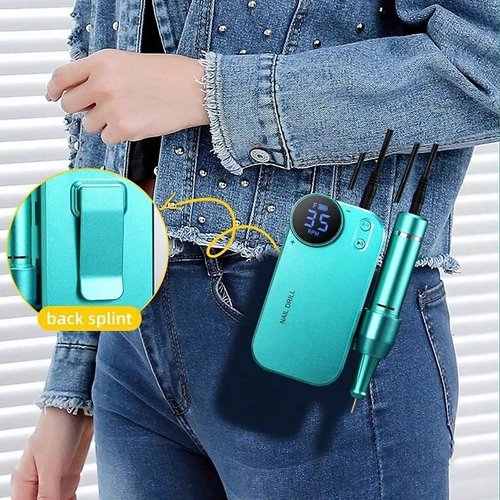 35000RPM Professional Portable Nail Drill Electric File Rechargeable Nail E File Machine with Bits & Clean Brush for Acrylic Nails Remove Nail Gel Polish Manicure for Salon Home,Cordless(Blue Purple)