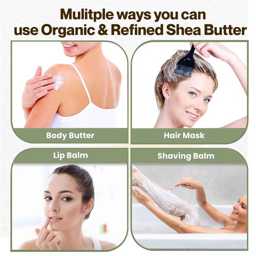 uh*Roh*Muh USDA Certified 32 fl oz Organic Shea Butter from the France | Refined, Nourishing Body Butter for Smooth and Healthy Skin (Net Wt: 0.8 kg / 1.7 lb)