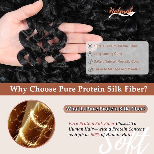 120 Strands Curly Crochet Hair Gogo Curl Pure Protein Fiber Close to Human Hair 14 Inch Pre looped Deep Wave Curly Crochet Hair For Black Women Beach Curl Twist Braiding Hair Extensions (14inch 30#)