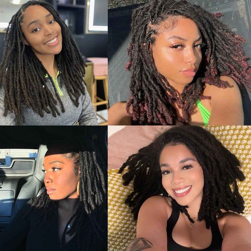 0.4 cm Loc Extensions 8 Inch 30 StrHuman Hair Dreadlock Extension 100% FUll Handmade Human Hair Dread Extension for Man/Woman/Kids Human Hair Locs Can be Curly and Dyed