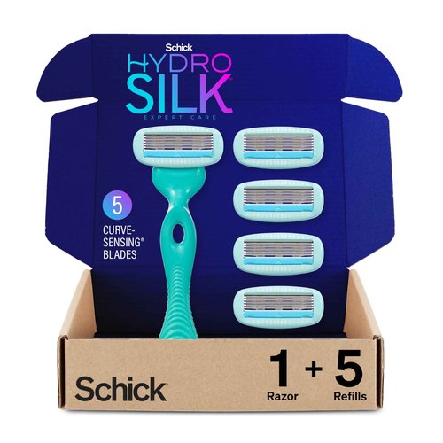 Schick Hydro Silk Trimstyle Bikini Razors with Trimmer |5 Blade for Women, Hair Removal | 1 Handle & 3 Razor Blade Refills & Sensitive Skin Razor for Women With 5 Moisturizing Razor Blade Refills