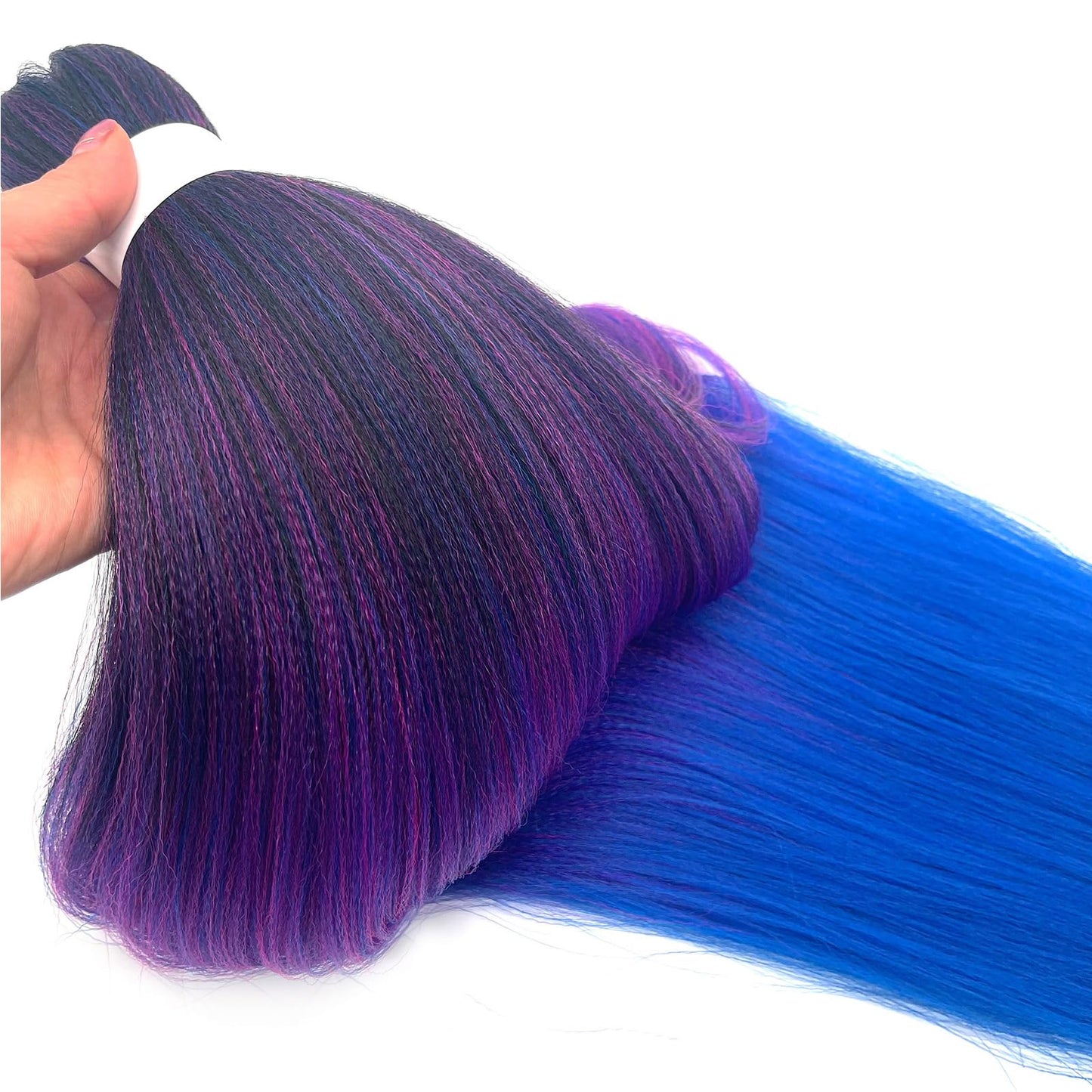 UPruyo Pre Stretched Braiding Hair 1b Pink Blue Ombre Braiding Hair Pre Stretched Synthetic Hair Extensions for Braiding Box Braids Yaki Knotless Hypoallergenic Prestretched Braiding Hair 26 inch