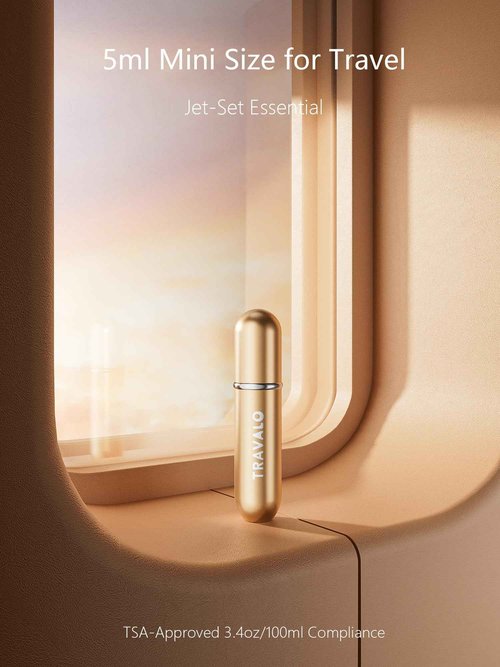 TO TRAVALO NEW CLASSIC Refillable Perfume Atomizer, Bottom Filling Fragrances Perfume Bottle, Mini Cologne Dispenser, Travel sized (GOLD)