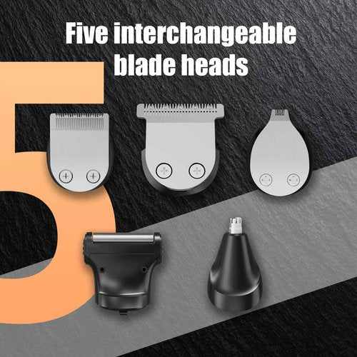 RUIBO Hair Clippers for Men Professional 5 in 1 Cord/Cordless Beard Nose Ear Body Grooming Hair Clipper Trimmer with Smart Charge Technology (Gray)