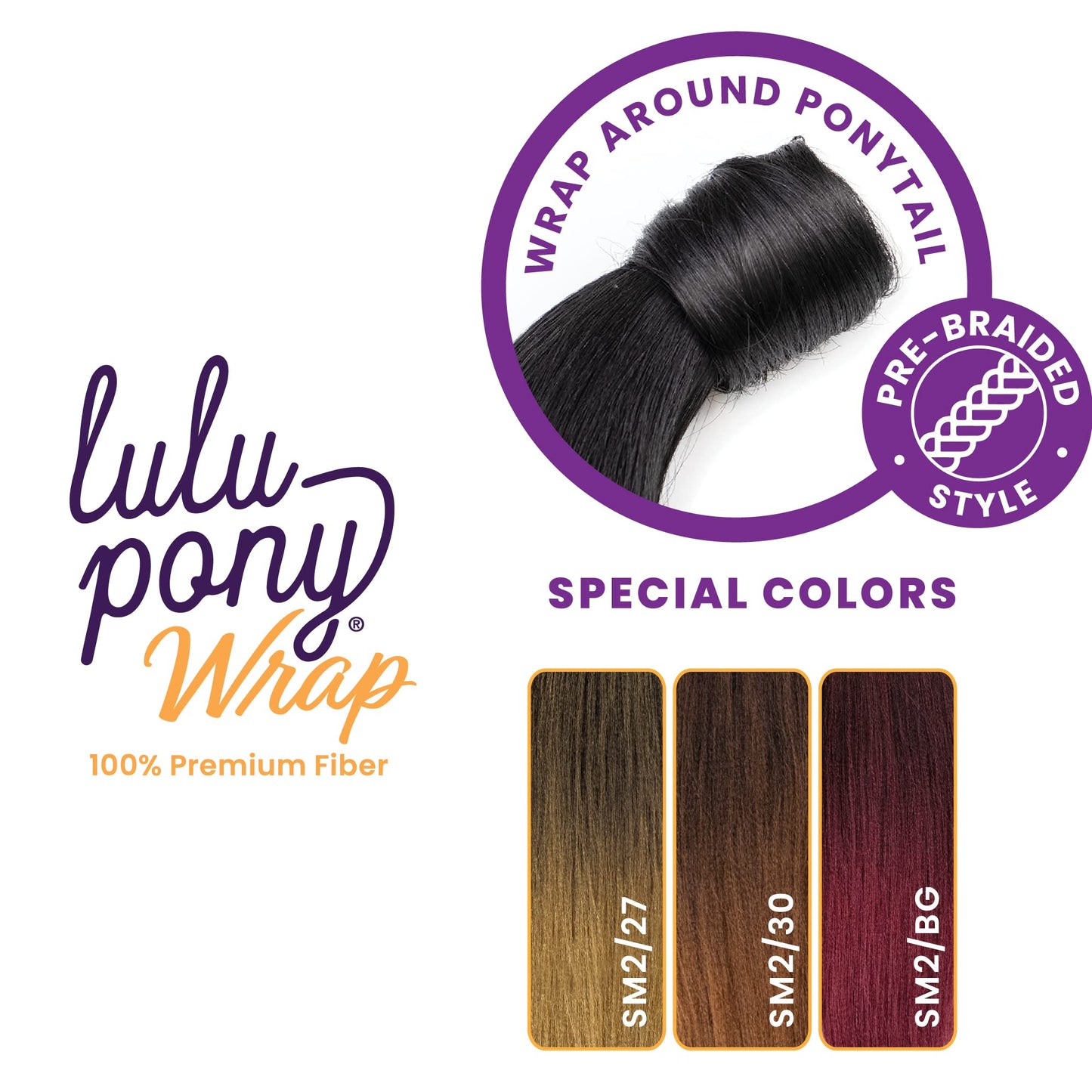 Sensationnel Lulu pony wrap hairextensions- 1 high heat synthetic yaki pony tail or up do hair wig piece (2 DARKBROWN)