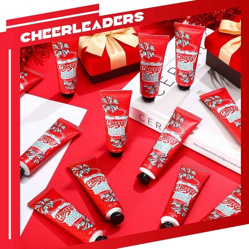 Dansib 24 Pcs Cheer Team Homecoming Gifts Bulk Hand Cream Lotion Cheerleader Goodie Bag Stuffers Cheerleading Party Favors for Women Football Basketball Season Senior Night Items(Red)