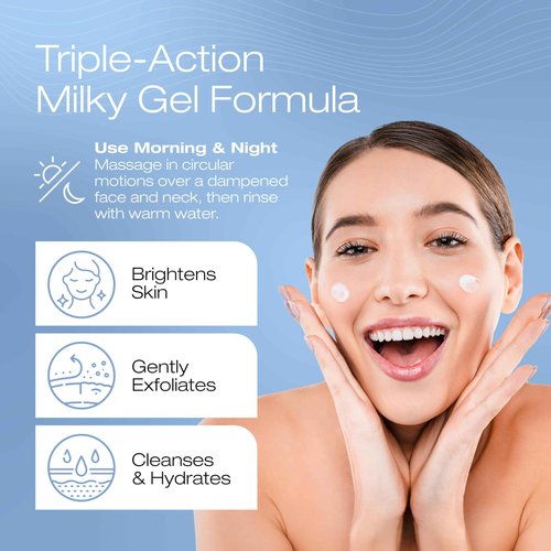 Thibiant Beverly Hills CleanSkin Brightening Facial Cleanser Exfoliating Face Wash with Hyaluronic Acid that Help Removes Dirt, Oil and Make-up, Fragrance-free, Paraben Free, 6.7 Oz