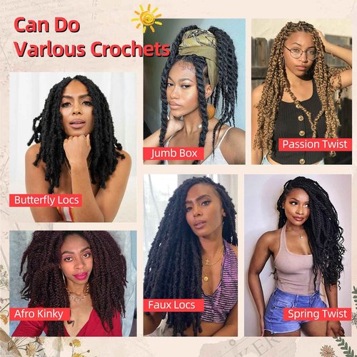 Marley Twist Braiding Hair 30 Inch Marley Twist Hair 8 Packs Cuban Twist Hair Afro Kinky Crochet Hair Synthetic Marley Hair Extensions (30 Inch(Pack of 8),1B)