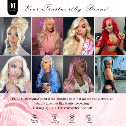613 Bundles Human Hair 12A Blonde Body Wave Human Hair bundles 100% Unprocessed Brazilian Raw Virgin Bundles Single 613 Weave Extensions for Women 16 Inch