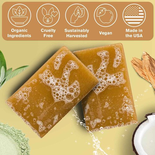 Ness Mens Soap Bar - Sandalwood & Sage Scent - Natural Soap For Men - Mens Bar Soap With Organic Ingredients & Essential Oils - Moisturizing Bar Soap - Handmade In The USA, Cruelty Free, Vegan -3 Pack
