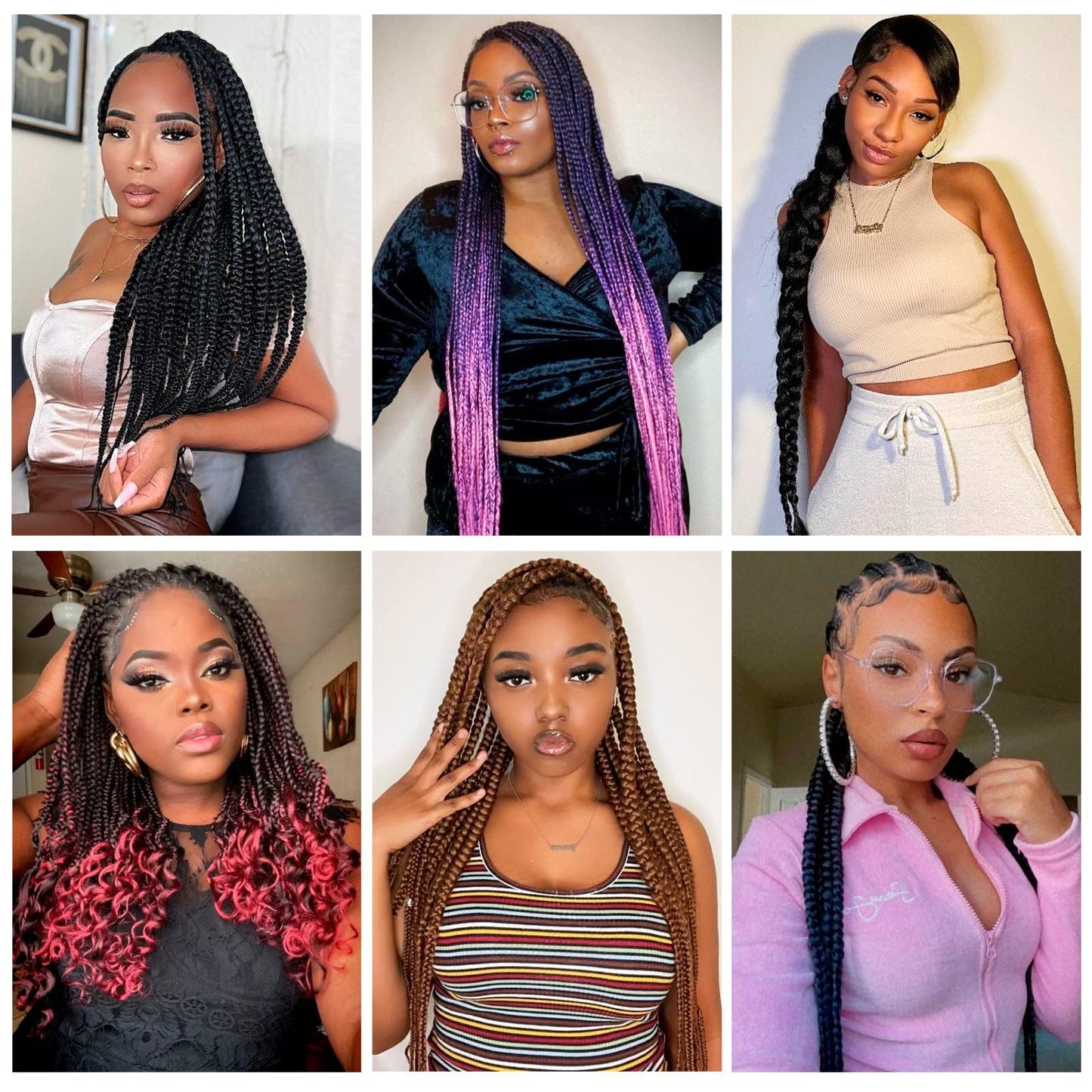 DIFUNEE Pre-stretched Braiding Hair - 16 Inch 8 Packs Ombre Pink Short Braiding Hair For Twist or Box Braids, Yaki Texture Hot Water Setting Synthetic Braiding Hair Extensions (16 Inch, T-Pink-8P)