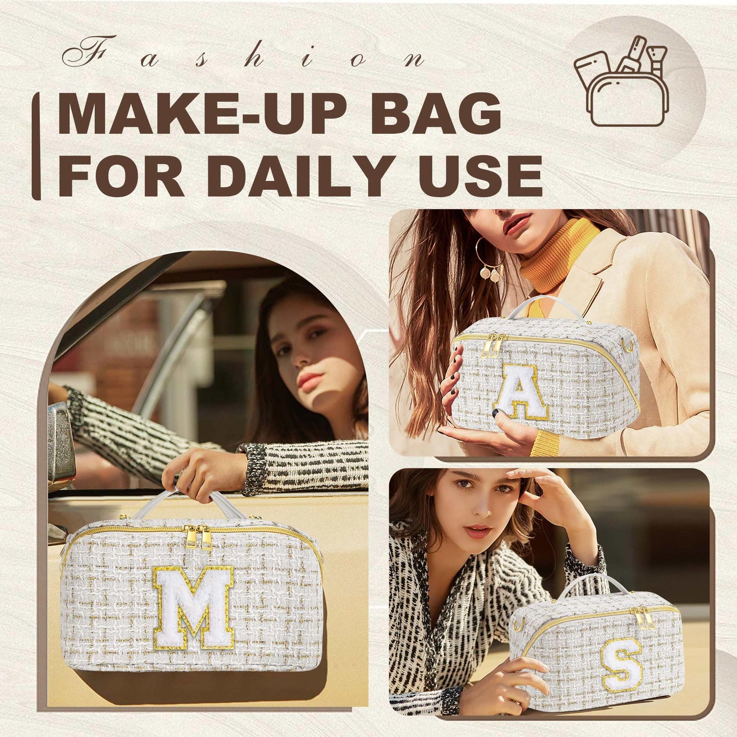 YOOLIFE Mothers Day Gifts for Women, Birthday Gifts for Mom Grandma Gifts Travel Makeup Bag Sister Friend Teacher Wife Aunt Women Gifts for Women Mom Teen Girl Gifts Graduation Gifts Cosmetic Bag J