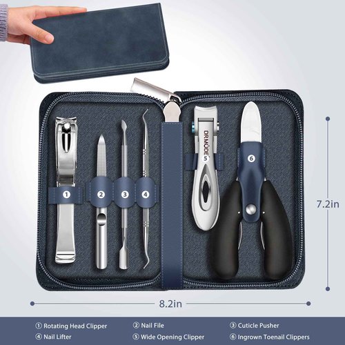 Large Toenail Clippers for Seniors Thick Toenails with Wide Opening, Podiatrist Slanted Curved Toe Nail Clippers for Men Thick Ingrown Nails, 360 Degree Fingernail Clippers Nail Cutter
