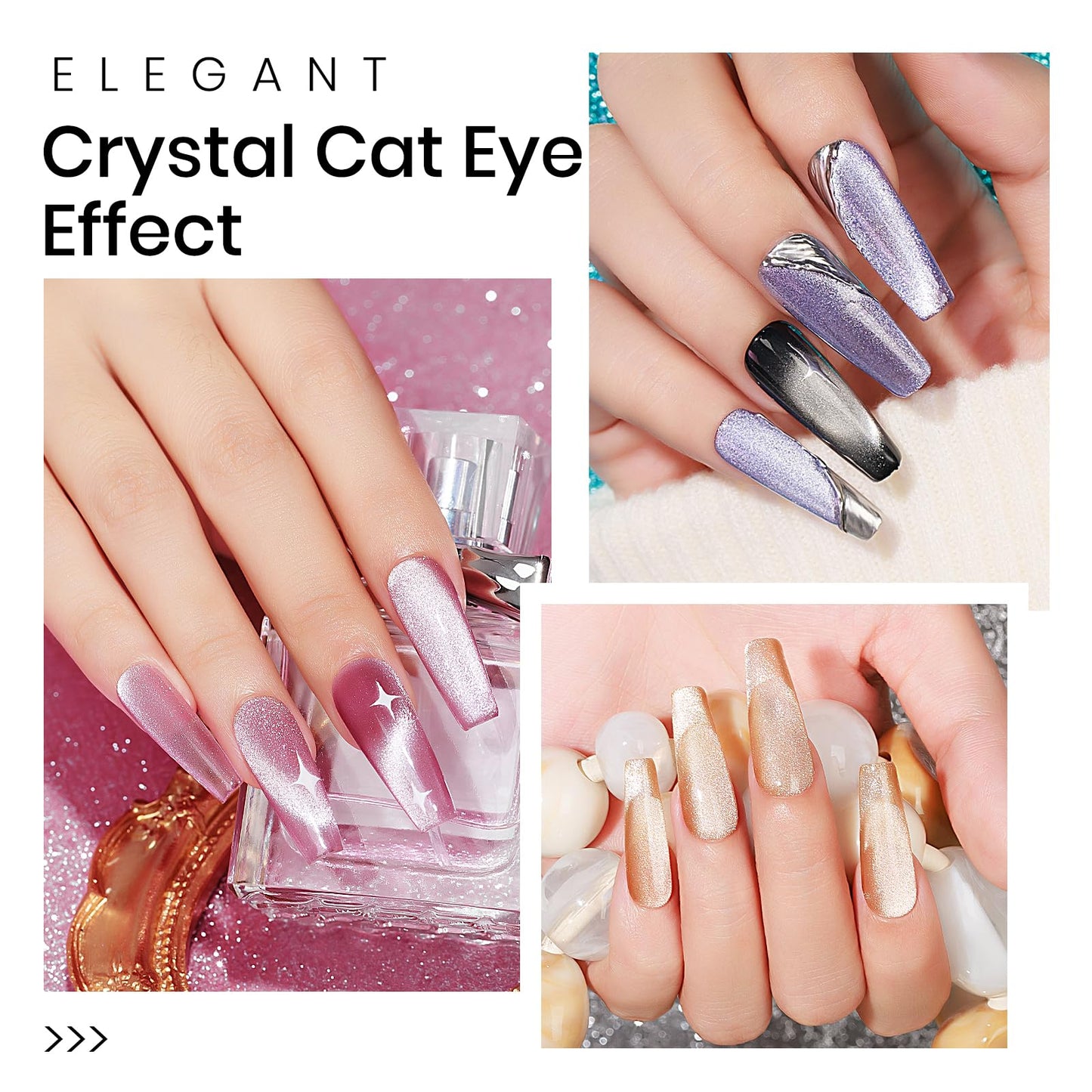 MIZHSE Cat Eye Gel Nail Polish Set 8 Colors with Magnet Stick: 9d Cat Eye Gel Polish and Shiny Wide Cat Eye Gel Set, Classic Holographic Glitter Galaxy Colors UV Gel Nail Kit for Nail Salon Home DIY