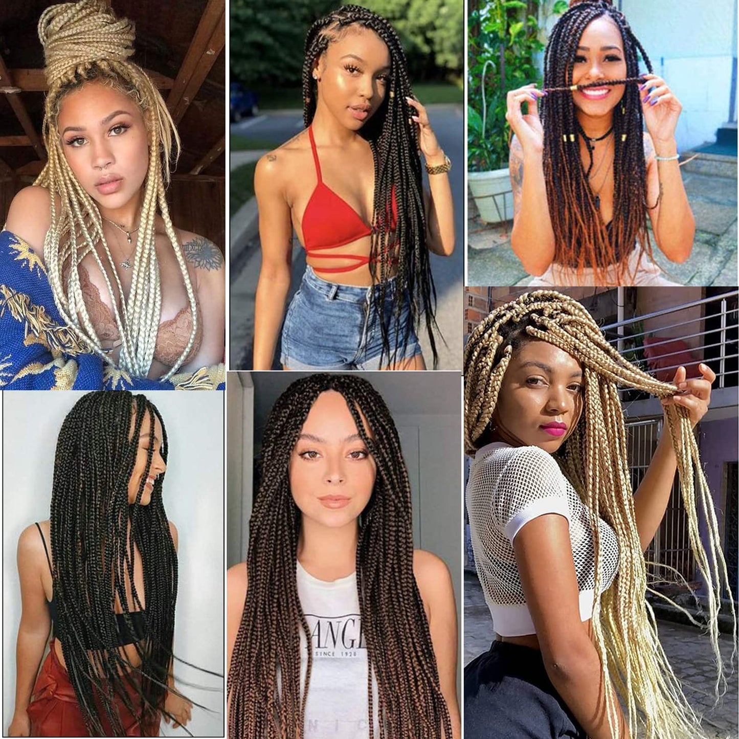 Braiding Hair Pre-Stretched Braiding Hair - Ombre PreStretched Braiding Hair Colored Hair Extensions for Braids Crochet Hair For Black Women (26 Inch(8Packs), 1B/Dark Blue/Light Blue)