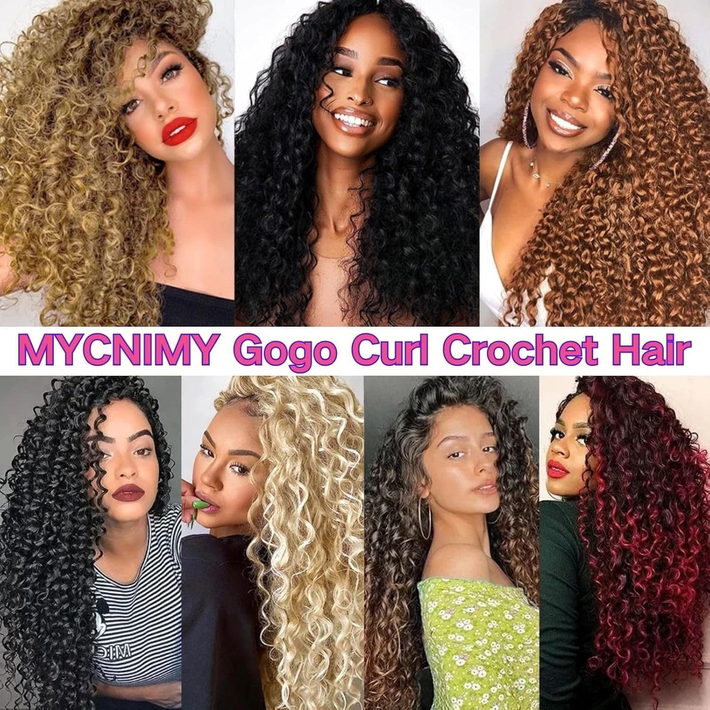 Gogo Curl Crochet Hair 14 Inch 8 Packs Pretwisted Curly Crochet Hair Pre looped Ocean Wave Crochet Hair Water Wave Deep Twist Crochet Synthetic Braiding Hair for Women Girl Kids (14 Inch 8 Packs T27)