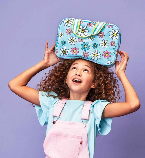 iscream 12.25" x 8.25" Nylon Double Handle Zippered Cosmetic Bag - Daisy Daydreams