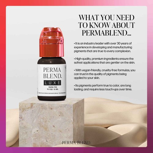 Perma Blend Luxe - Dark Fig - Vegan Lip Tattoo Ink - Cool Medium Brown Microblading Pigment with High Opacity - for Lip Blush & Permanent Makeup - Cruelty-Free (0.5 oz)