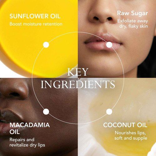 Kat Burki Raw Sugar Lip Scrub Exfoliator Smoothing and Moisturizing Treatment for Dry and Chapped Lips with Cold-Pressed Oils,1 Fl Oz