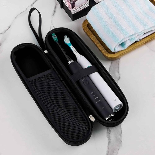 TOCCOOL Electric Toothbrush Case, Carrier Bag for Travelling, Portable Toothbrush Carrying Case Holder Compatible with AquaSonic, Sumkyle, Oral-B iO Series, Philips Sonicare. (Black)