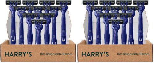 Harry's Men's Disposable Razors, 3-Blade Razors with Lubricating Strip and Pivoting Head, 20 Count