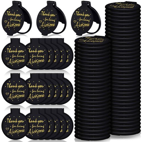Huwena 100 Pcs Inspirational Gifts for Women Compact Mirror Bulk, Thank You Being Awesome, Positive Affirmation Gifts for Friends, Guest, Christmas, Birthday, Office, Team Building
