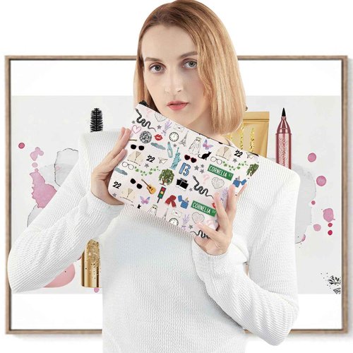 LEVLO Singer Album Cosmetic Make Up Bag Singer Tour fans Gift Song Concert Makeup Zipper Pouch Bag Singer Song Merchandise (Singer Album Makeup Bag)